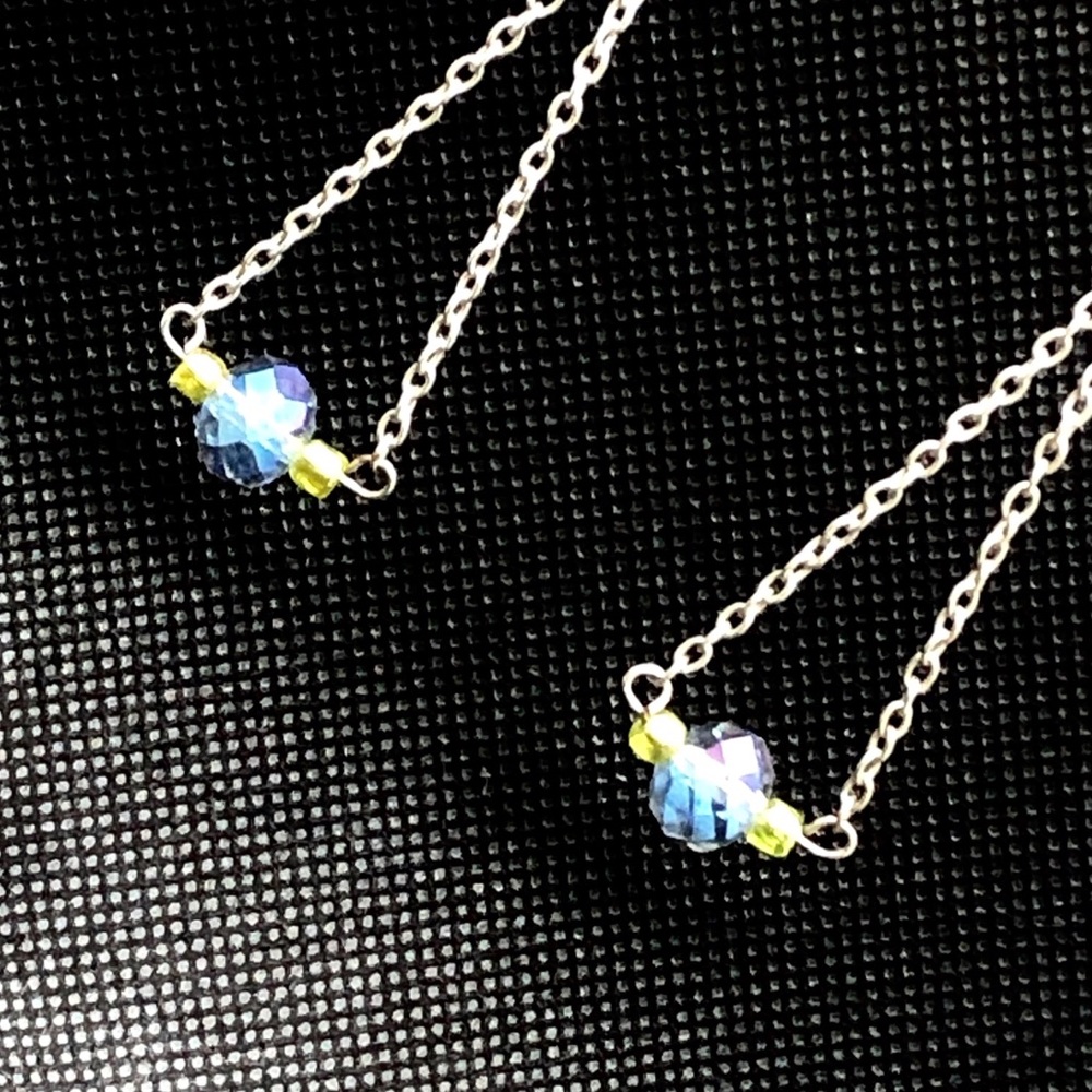 Faceted Glass Beaded Dangle Earrings